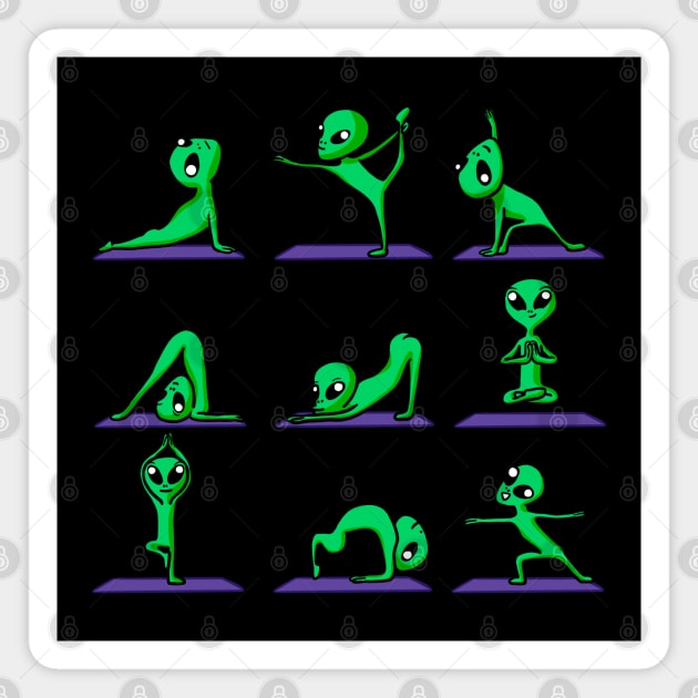 Alien Yoga Magnet by huebucket